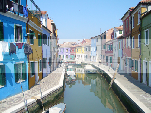 Burano Island in the Ventian Lagoon